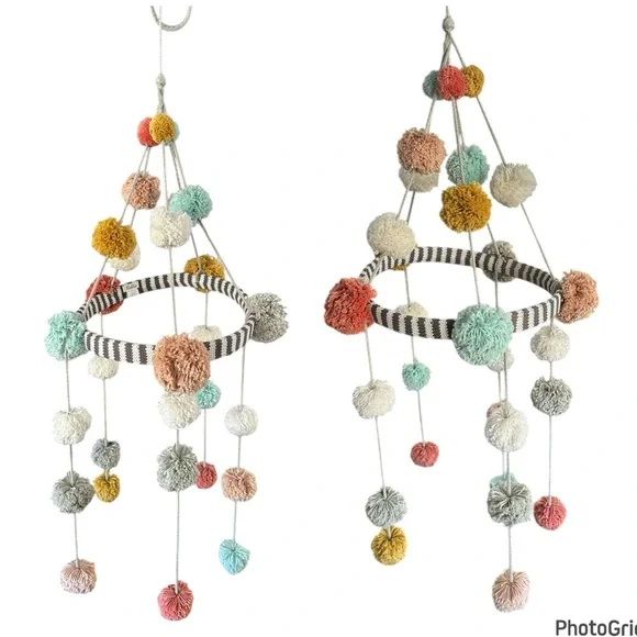BlaBla Bla Bla Peru Pom Pom Mobile Baby Crib Nursery Handcrafted Handmade Boho - Picture 8 of 13